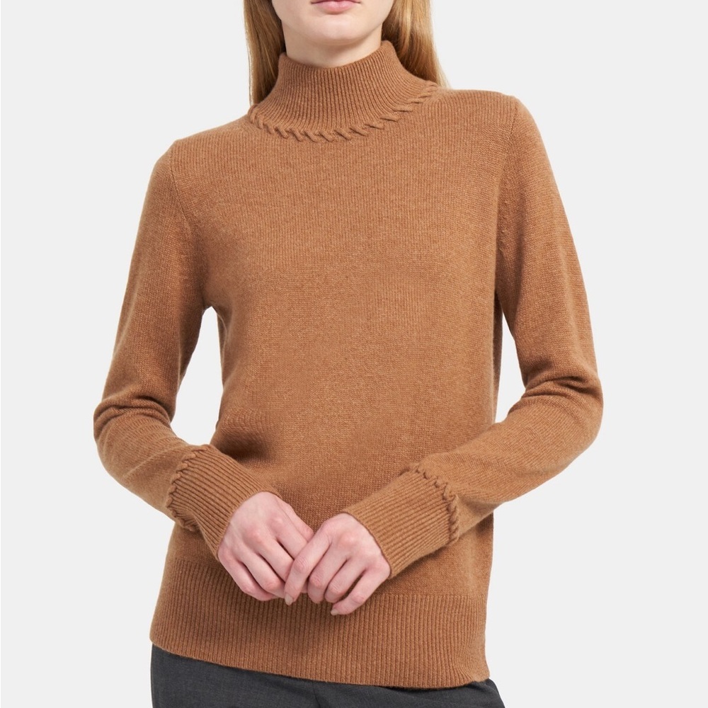 Theory Whipstitched Turtleneck in Cashmere